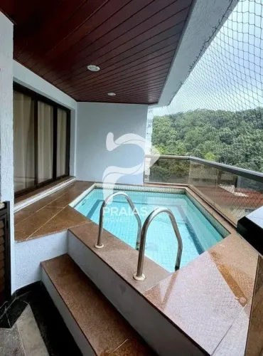 Apartamento com piscina, 4 dormitórios, Pitangueiras, Guarujá