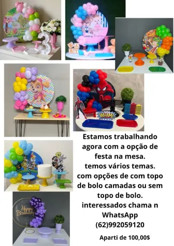 Decoração de Festas Personalizada festa na mesa- Vários Temas