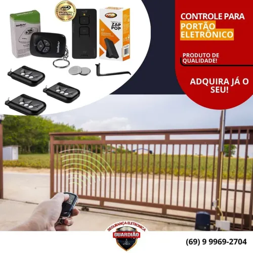 Controle Codificado para Portão Eletrônico, Cerca Elétrica, Alarme, Fechadura<br>R$ 60,00