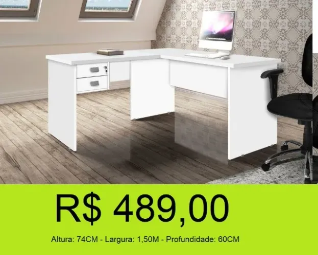 Escrivaninha em L, Praticidade e organização para o seu lar
