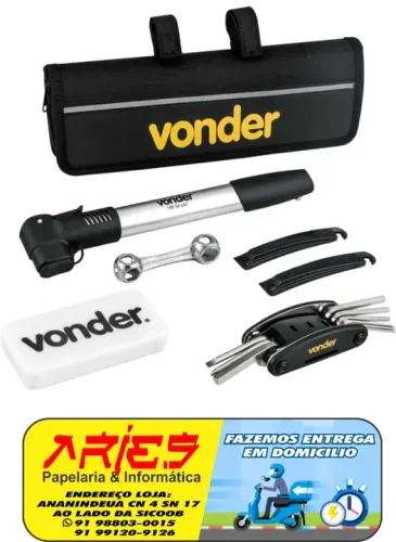 JOGO DE FERRAMENTAS PARA BICICLETA COM 7 PEÇAS VONDER