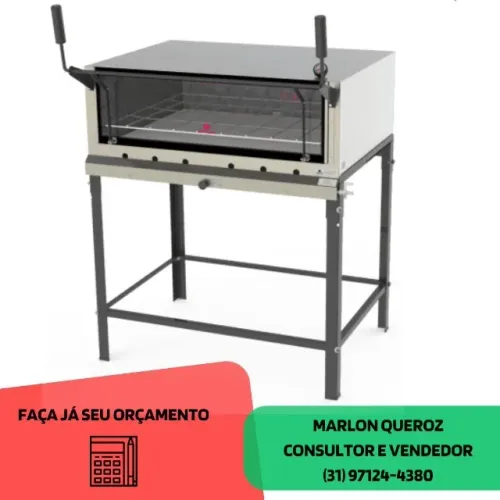Forno Refratário de Pizza Inox com pedra avulsa a Gás 90x90 Progás