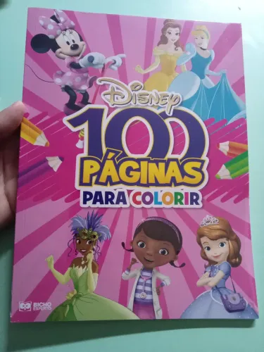 Livro para colorir com 100 páginas da Disney e seus personagens, lacrado