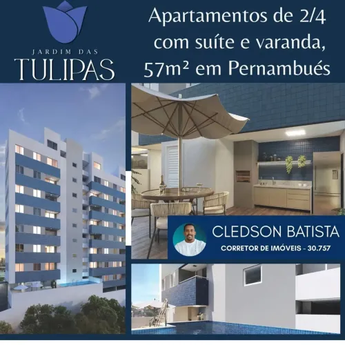 Jardim Das Tulipas, 2 Quartos Sendo 1 Suíte Em 57M² E 1 Vaga De Garagem Em Pernambués. 1KJ