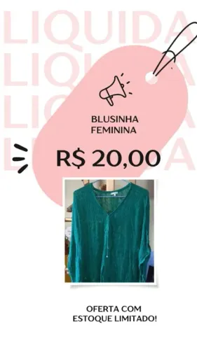 Blusa feminina verde - R$ 10,00