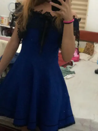 vestido azul rodado festa y2k
