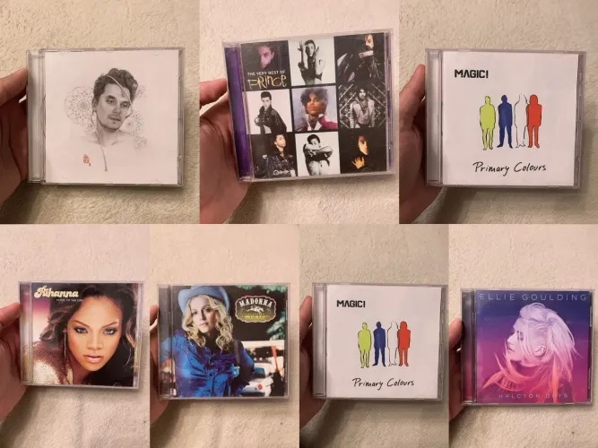 Lote com CDs Internacionais (Madonna, Prince, John Mayer, Rihanna, Magic!, Ellie Goulding)