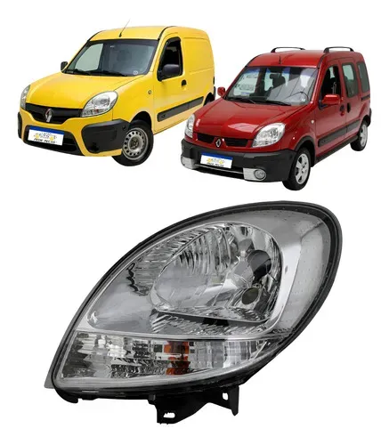 Farol Manual Cromado Renault Kangoo 2009 2010 A 2017 Novo Esquerdo/motorista