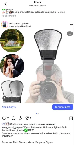 Difusor Rebatedor Universal P/flash Dois lados