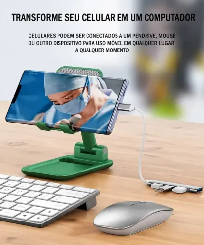 Hub 4 em 1 USB e TIPO C + BRINDE Cabo Magnético Premium 3 em 1 de 2 metros