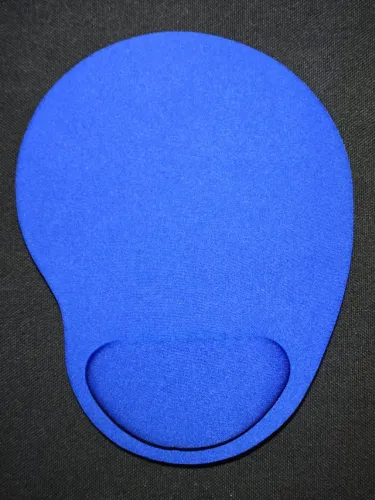 Mouse Pad Ergonômico Azul Com Apoio De Pulso Em Eva