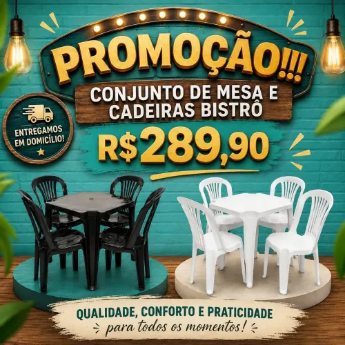 Conjuntos de mesas com cadeiras plásticas Sauípe