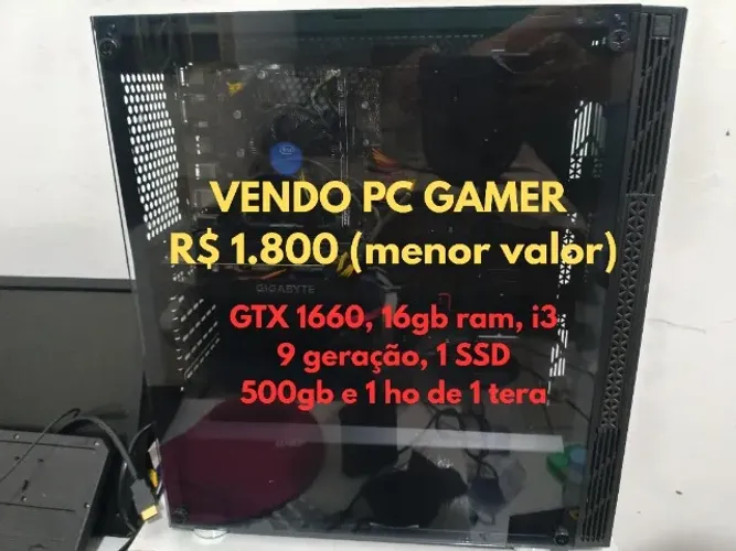 Pc, GTX 1660, 16 gb ram, I3 9100F, 500 gb ssd