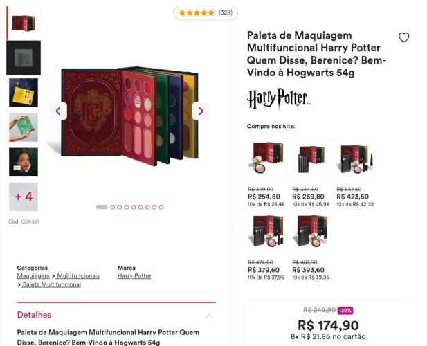 (NOVA LACRADA) Paleta Make Harry Potter