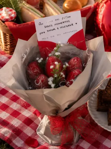 Buquê Morango do Amor - Dia dos Namorados
