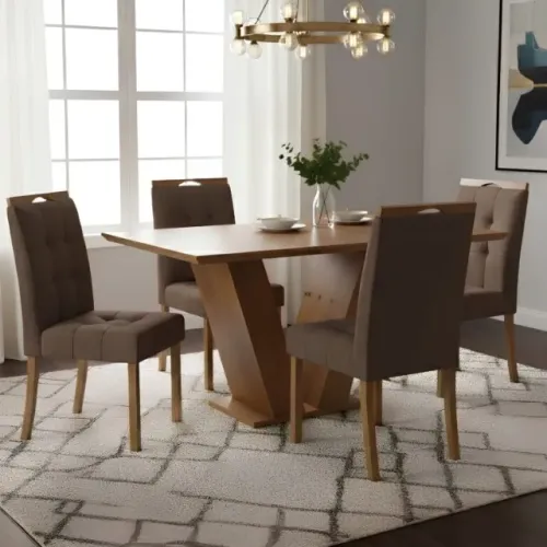 Mesa Jantar Classic 1,20m 4 Cadeiras 100% MDF Produto Novo!! Pronta Entrega!!