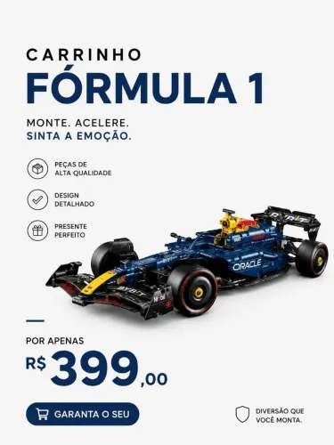 Carrinho brinquedo REDBULL modelo Lego- Desmontado