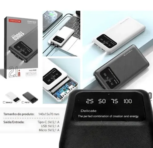 Powerbank 10000mah Tomate TK1001 2,1w