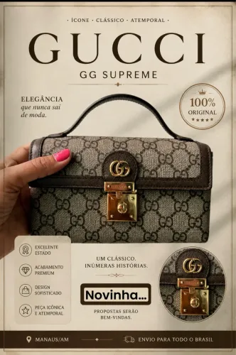 Bolsa Gucci GG Supreme | Linda | Super desconto no Pix |