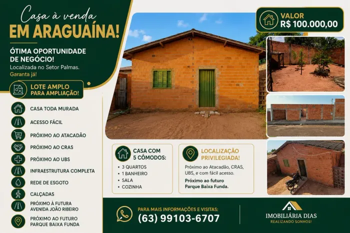 OPORTUNIDADE IMPERDÍVEL: SUA NOVA CASA ESPERA POR VOCÊ NO SETOR PALMAS! ?