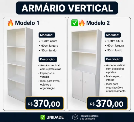 Armários Vertical em MDF Novos (Entregamos)