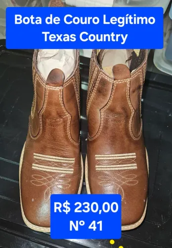 Bota de Couro Legítimo Texas Country