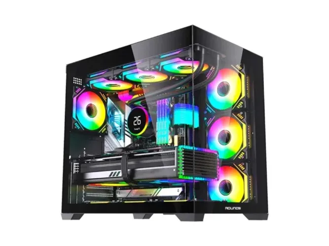 Gabinete ATX ROUND5 Genos Black [R5-GENOS-B-2189] - SEM FONTE (1U2/1U3/1U3C/HDAP3/VT/FL/0F