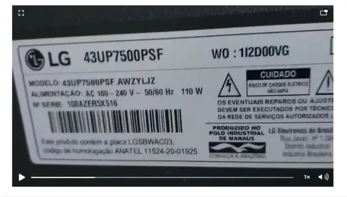 TV LED 43 POLEGADAS SEM ARRANHÕES  TELA PRETA