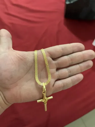 Cordão prata banhado a ouro