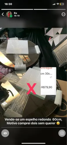 Vende-se espelho redondo de 60cm por 68 