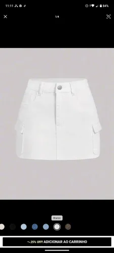 Saia cargo branca/ shein