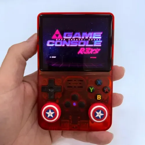 Retro console R36S com acessórios