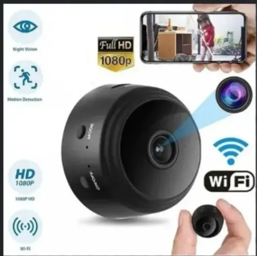 Mini câmera de segurança fixa espiã A9 wi-fi fullHD 90° com suporte de parede