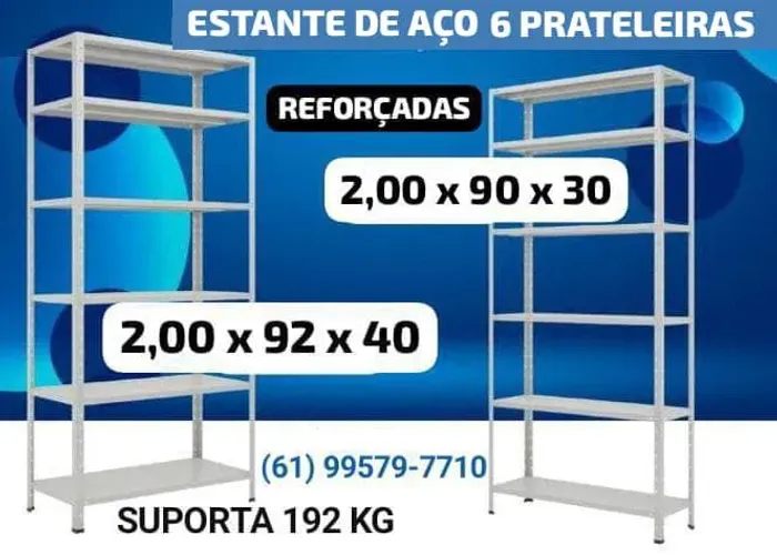 Estantes Grandes p/ Estoque - Kit Prateleiras