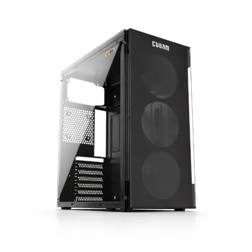 Gabinete Gamer Clanm Smog Preto Mid Tower ATX Micro ATX Mini ITX Vidro Temperado pode reti