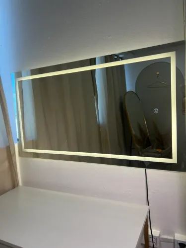 Espelho Jateado com LED 110x60 cm - Ideal para Penteadeira ou Bancada