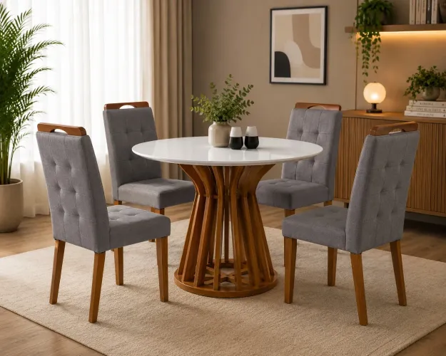 Mesa jantar 4 lugares montagem grátis 12x R$ 249,99