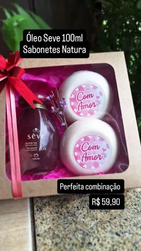 Kit presente feminino Óleo Corporal/Sabonetes Natura