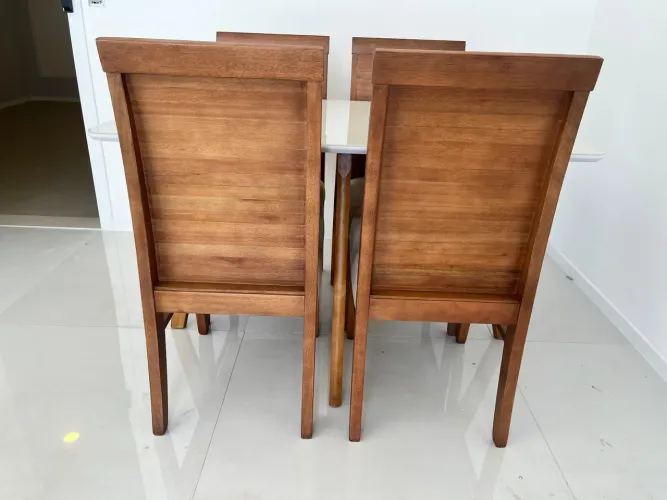 Conjunto de mesa de madeira à pronta entrega