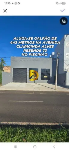 Galpão Comercial/Industrial para Alugar em Uberaba (Jardim do Lago) 443 m²