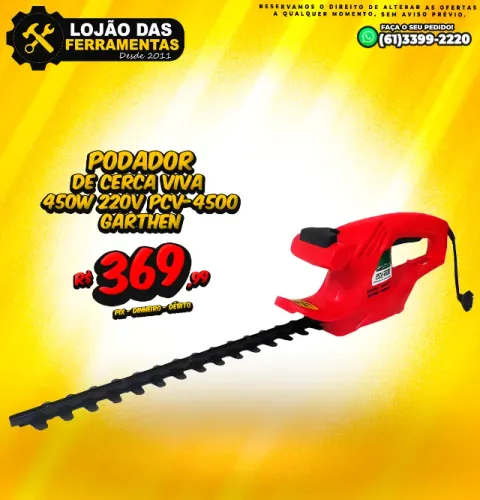 Podador de Cerca Viva 450w 220v Pcv-4500 Garthen