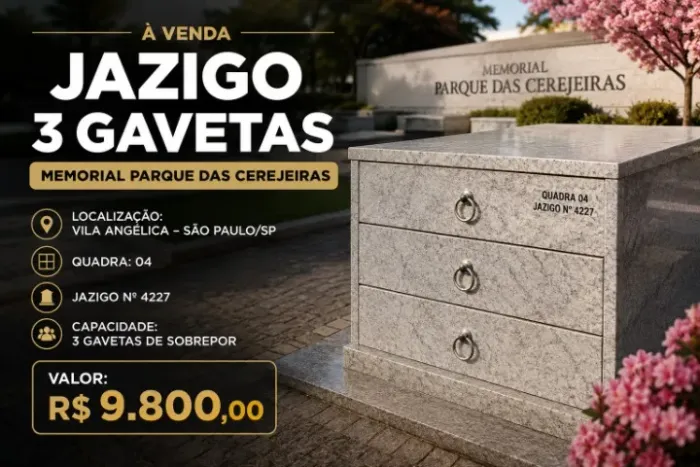 Jazigo 3 Gavetas - Memorial Parque das Cerejeiras