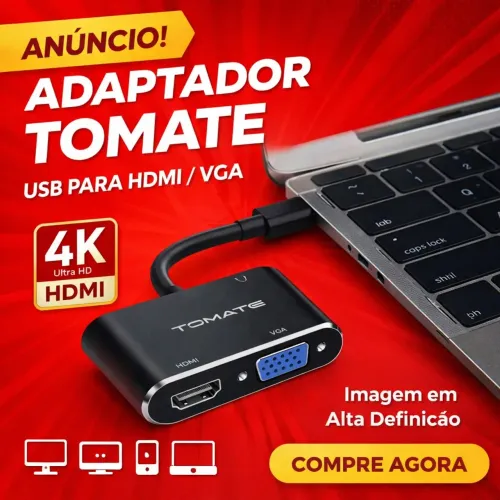 Usb Para Vga+hdmi Conversor Adaptador Hd 1080p Computador 