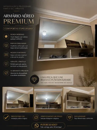 ARMÁRIO AÉREO PREMIUM COM ESPELHO