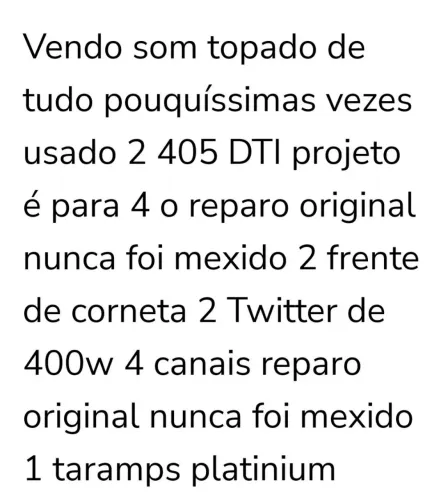 Vendo som topado de tudo pouquíssimas vezes usado