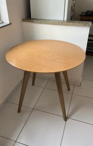 Mesa redonda mdf amadeirado 