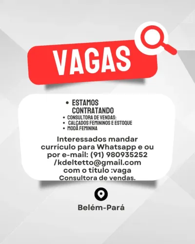 Vagas de empregos- poucas vagas!