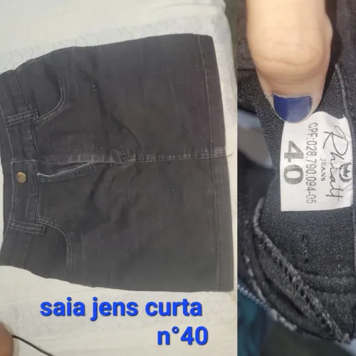 Saia jeans curta n°40 (uso 38 e ela fica bem justa)