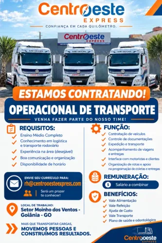 Vaga Operacional de transporte
