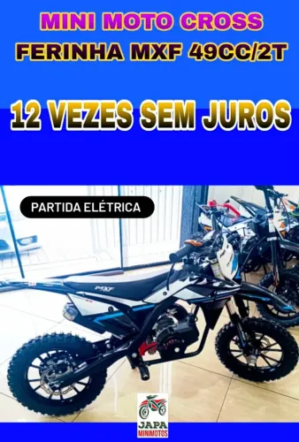 MINI MOTO CROSS MXF 49CC/2T PARTIDA ELÉTRICA EM 12 VEZES SEM JUROS